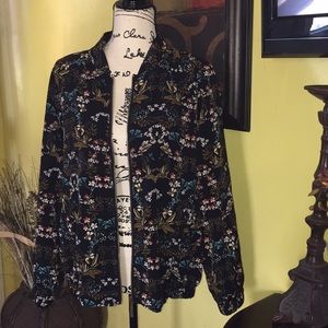 - Philosophy black floral bomber jacket” size L